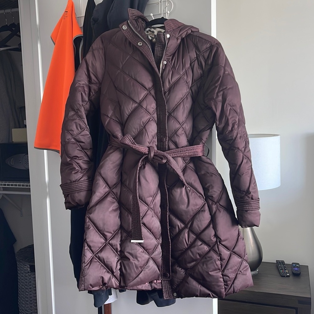 Long quilted puffy coat